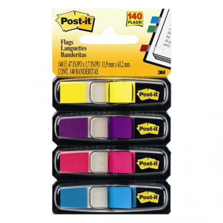 BANDERITAS POST-IT 6834AB COLORES NEON 140 BANDERITAS - Envío Gratuito