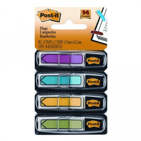 MINIBANDERITAS POST-IT 684ARR4 COLORES SURTIDOS 96 BANDERITAS - Envío Gratuito