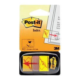 BANDERITAS POST-IT FIRME AQUI COLOR AMARILLO 50 BANDERITAS - Envío Gratuito