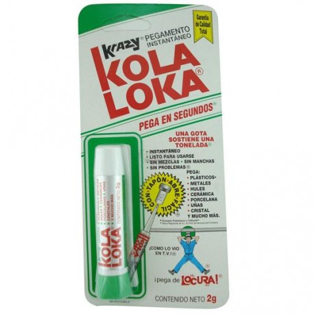 PEGAMENTO INSTANTANEO KOLA LOKA GOTERO COLOR TRANSPARENTE 2 GR - Envío Gratuito