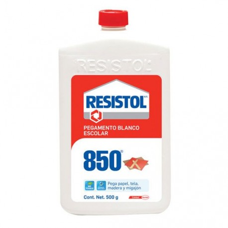 PEGAMENTO LIQUIDO HENKEL RESISTOL 850 COLOR BLANCO 500 GR - Envío Gratuito