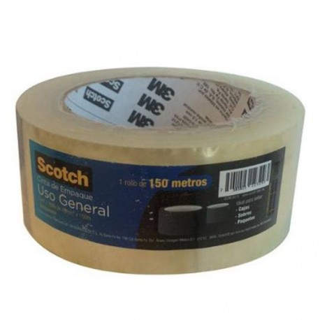 CINTA ADHESIVA DE EMPAQUE TRANSPARENTE SCOTCH 360T DE 48 MM X 150 M 1 PZA - Envío Gratuito