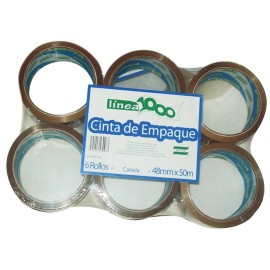 CINTA ADHESIVA DE EMPAQUE CANELA DEVEK 1000 DE 48 MM X 50 M BLISTER CON 6 PZAS - Envío Gratuito