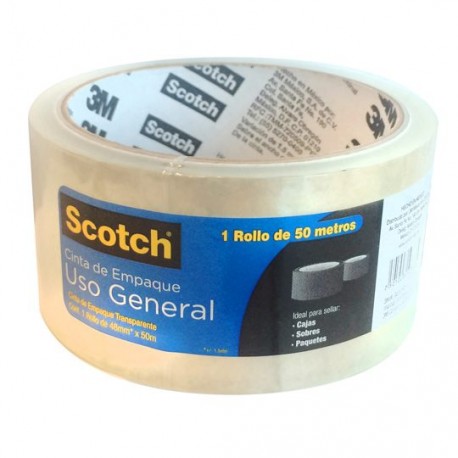 CINTA ADHESIVA DE EMPAQUE TRANSPARENTE SCOTCH 360T DE 48 MM X 50 M 1 PZA - Envío Gratuito