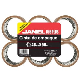 CINTA ADHESIVA DE EMPAQUE CANELA JANEL 156 DE 48 MM X 5 0M BLISTER CON 6 PZAS - Envío Gratuito