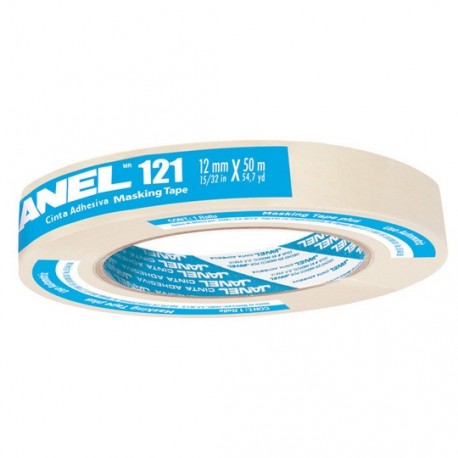 CINTA ADHESIVA MASKING TAPE JANEL 121 COLOR BLANCA DE 12 MM X 50 M 1 PZA - Envío Gratuito