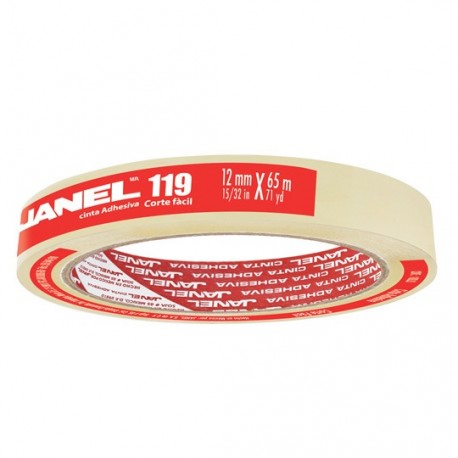 CINTA ADHESIVA CORTE FACIL JANEL 119 TRANSPARENTE DE 12 MM X 65 M 1 PZA - Envío Gratuito