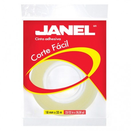 CINTA ADHESIVA CORTE FACIL JANEL 119 TRANSPARENTE DE 18 MM X 33 M 1 PZA - Envío Gratuito