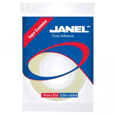 CINTA ADHESIVA CORTE FACIL JANEL 255 TRANSPARENTE DE 18 MM X 33 M 1 PZA - Envío Gratuito