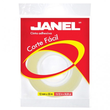CINTA ADHESIVA CORTE FACIL JANEL 119 TRANSPARENTE DE 12 MM X 33 M 1 PZA - Envío Gratuito