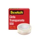 CINTA ADHESIVA CORTE FACIL SCOTCH 550 TRANSPARENTE DE 12 MM X 33 M 1 PZA - Envío Gratuito