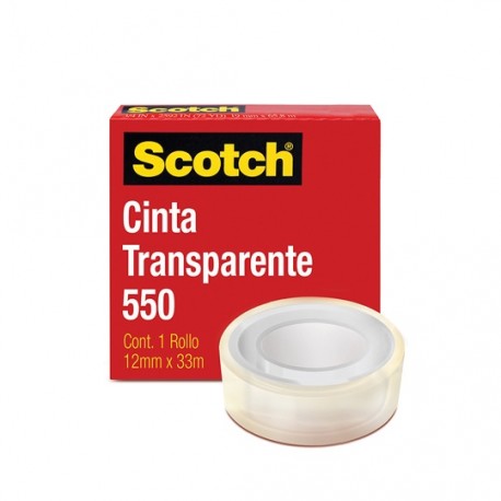 CINTA ADHESIVA CORTE FACIL SCOTCH 550 TRANSPARENTE DE 12 MM X 33 M 1 PZA - Envío Gratuito