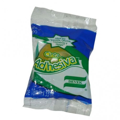 CINTA ADHESIVA CORTE FACIL DEVEK 700 TRANSPARENTE DE 18 MM X 33 M 1 PZA - Envío Gratuito