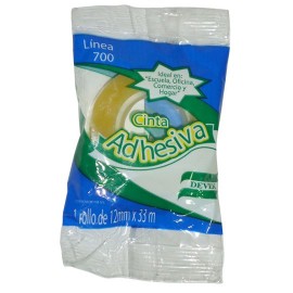 CINTA ADHESIVA CORTE FACIL DEVEK 700 TRANSPARENTE DE 12 MM X 33 M 1 PZA - Envío Gratuito