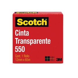 CINTA ADHESIVA CORTE FACIL SCOTCH 550 TRANSPARENTE DE 12 MM X 65 M 1 PZA - Envío Gratuito