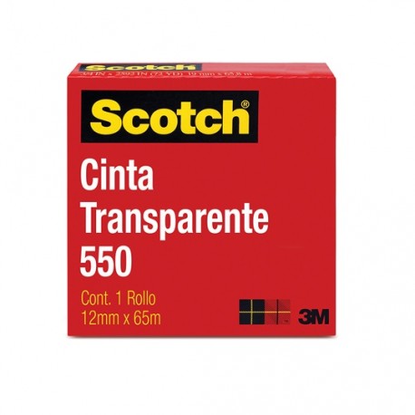 CINTA ADHESIVA CORTE FACIL SCOTCH 550 TRANSPARENTE DE 12 MM X 65 M 1 PZA - Envío Gratuito
