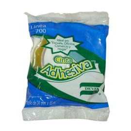 CINTA ADHESIVA CORTE FACIL DEVEK 700 TRANSPARENTE DE 24 MM X 65 M 1 PZA - Envío Gratuito