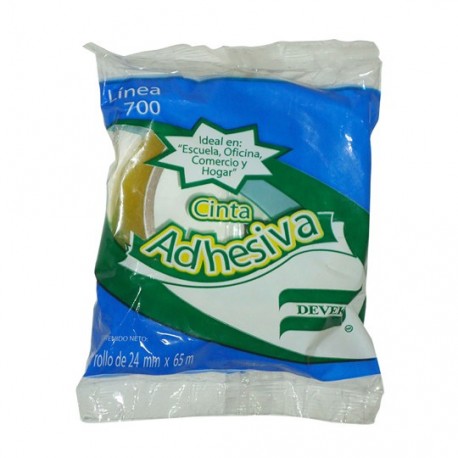 CINTA ADHESIVA CORTE FACIL DEVEK 700 TRANSPARENTE DE 24 MM X 65 M 1 PZA - Envío Gratuito
