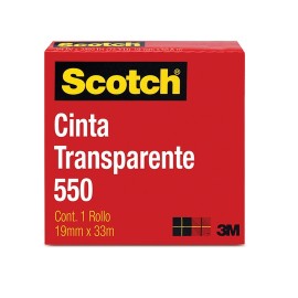 CINTA ADHESIVA CORTE FACIL SCOTCH 550 TRANSPARENTE DE 19 MM X 33 M 1 PZA - Envío Gratuito