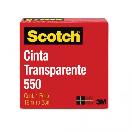 CINTA ADHESIVA CORTE FACIL SCOTCH 550 TRANSPARENTE DE 19 MM X 33 M 1 PZA - Envío Gratuito
