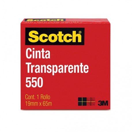 CINTA ADHESIVA CORTE FACIL SCOTCH 550 TRANSPARENTE DE 19 MM X 65 M 1 PZA - Envío Gratuito