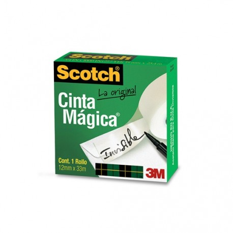 CINTA ADHESIVA MAGICA SCOTCH 810 DE 12 MM X 33 M 1 PZA - Envío Gratuito
