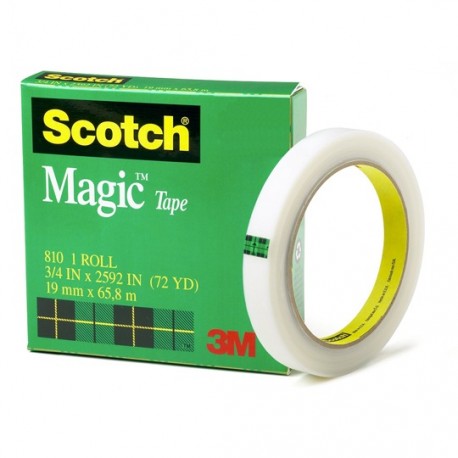 CINTA ADHESIVA MAGICA SCOTCH 810 DE 18 MM X 65 M 1 PZA - Envío Gratuito