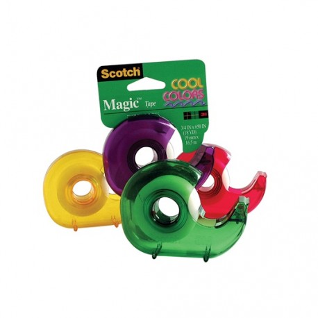 CINTA ADHESIVA MAGICA CON DESPACHADOR SCOTCH COOL COLORS DE 19 MM X 16.5 M 1 PZA - Envío Gratuito