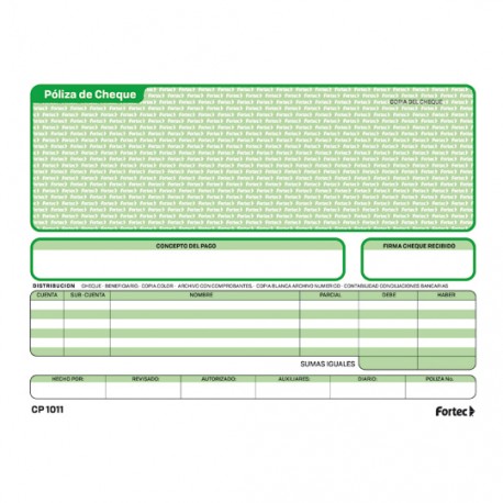 Póliza de cheque 1/2 oficio c/3 block - Envío Gratuito
