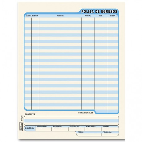 P¢liza de egresos printaform - Envío Gratuito