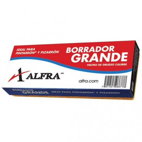 BORRADOR GRANDE ALFRA PARA PIZARRON BLANCO Y DE GIS DE MADERA 1 PIEZA - Envío Gratuito