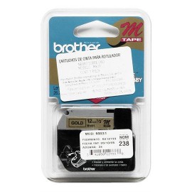CINTA PARA ROTULADOR NEGRO SOBRE COLOR DORADO BROTHER TAMAÑO 12MM - Envío Gratuito