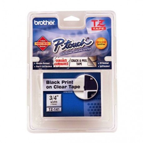 CINTA PARA ROTULADOR NEGRA SOBRE COLOR TRANSPARENTE BROTHER TAMAÑO - Envío Gratuito