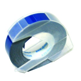 CINTA PARA ROTULADOR DYMO LETRATAG COLOR BLANCO SOBRE COLOR AZUL TAMAÑO 9MM X 3.65M - Envío Gratuito