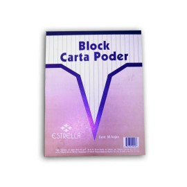 BLOCK CARTA PODER ESTRELLA TAMAÑO CARTA DE 50 HOJAS - Envío Gratuito
