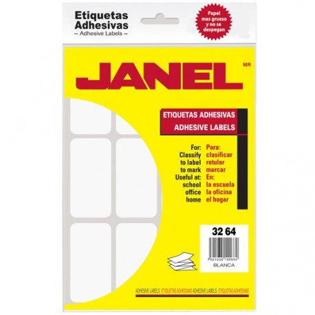 ETIQUETAS BLANCAS JANEL NO.24 DE 32X64 MM 1 PAQUETE - Envío Gratuito