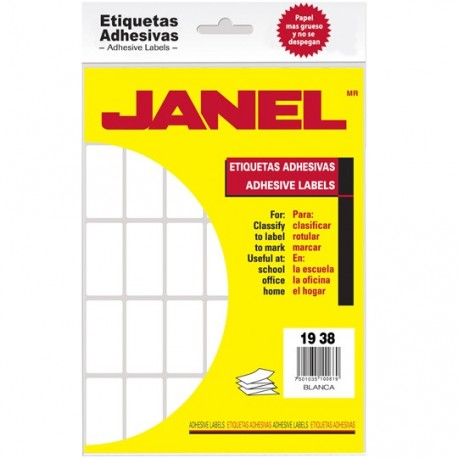 ETIQUETAS BLANCAS JANEL NO. 23 DE 19X38 MM 1 PAQUETE - Envío Gratuito