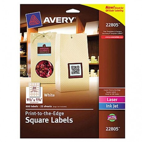 ETIQUETAS BLANCAS AVERY 22805 DE 3.81X3.81 CM 1 PAQUETE - Envío Gratuito