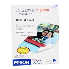 PAPEL FOTOGRAFICO BLANCO CARTA EPSON GRAMAJE 251 GRS BLANCURA 97 PORCIENTO 8.5 X 11 PULGADAS 1 PAQUETE CON 20 HOJAS - Envío Grat