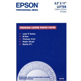 PAPEL FOTOGRAFICO BLANCO CARTA EPSON GRAMAJE 251 GRS BLANCURA 8 5 X 11 PULGADAS 1 PAQUETE CON 50 HOJAS - Envío Gratuito