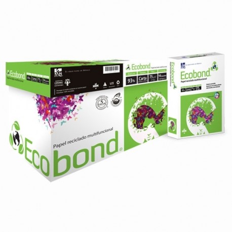 CAJA DE PAPEL BOND BLANCO CARTA COPAMEX ECOBOND GRAMAJE 75 GRS BLANCURA 91 PORCIENTO 8.5 X 11 PULGADAS - Envío Gratuito