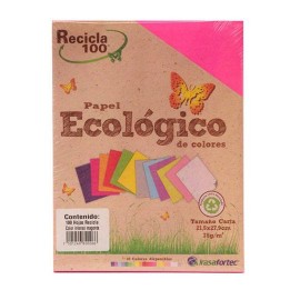 PAPEL RECICLADO RECICLADO RECICLA 100 TAMAÑO CARTA COLOR MAGENTA 100 HOJAS - Envío Gratuito