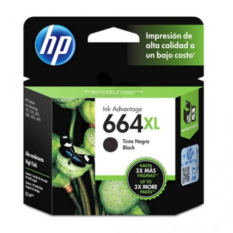 TINTA HP F6V31AL 664XL COLOR NEGRO - Envío Gratuito