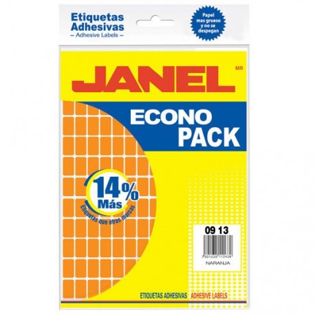 ETIQUETAS NARANJA JANEL E169 DE 9X13 MM 1 PAQUETE - Envío Gratuito