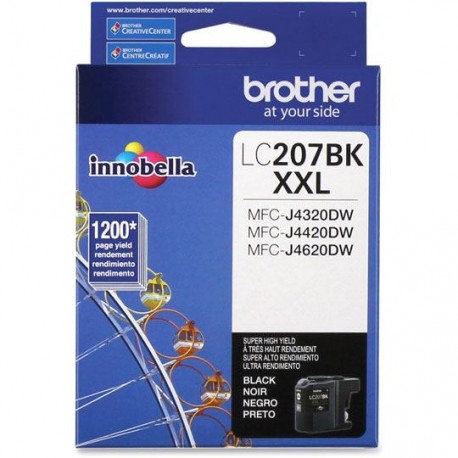 TINTA BROTHER LC207BKXXL LC207BK COLOR NEGRO - Envío Gratuito