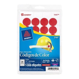 ETIQUETAS CIRCULARES ROJAS AVERY 2107 DE 1.9 CM DIAMETRO 1 PAQUETE - Envío Gratuito