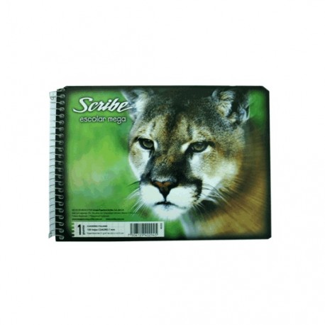 CUADERNO FORMA ITALIANA CUADRO GRANDE SCRIBE DE 100 HOJAS PASTA SEMI RIGIDA TIPO ESPIRAL CONTINUO 1 PIEZA - Envío Gratuito