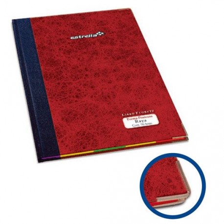 LIBRO FLORETE RAYA CON INDICE ESTRELLA FORMA FRANCESA CON 192 HOJAS 1 PIEZA - Envío Gratuito