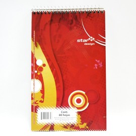 CUADERNO TAQUIGRAFIA LARGO RAYA ESTRELLA DE 80 HOJAS PASTA DURA TIPO METALICO 1 PIEZA - Envío Gratuito