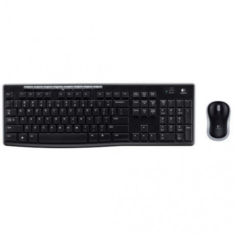 KIT TECLADO Y MOUSE LOGITECH MK270 CONEXION INALAMBRICO COLOR NEGRO - Envío Gratuito